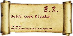 Belácsek Klaudia névjegykártya